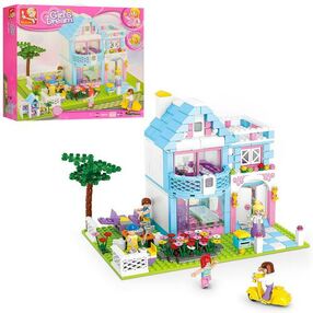 конструктор м38-в0535 sluban рожева мрія кафе фігурки 5 штук столики