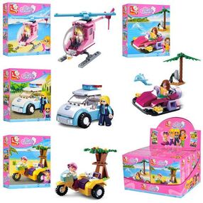 конструктор sluban рожева мрія транспорт фігурки 67 деталей м38-в0600