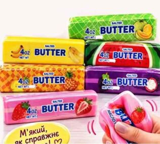 Антистрес сквіш Butter 23 см масло фрукти 712345