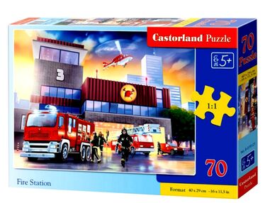 пазли castorland 70 елементів пожежна станція артикул 070121