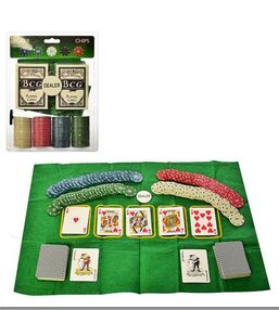 покер 2 колоди карт фішки сукно блістер cs25643-9