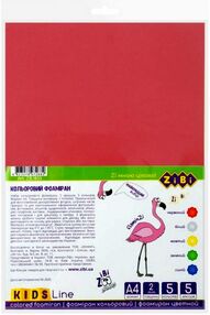 фоаміран формат а4 5 аркушів 5 кольорів товщина 2 мм ZB.1833 "Zibi"