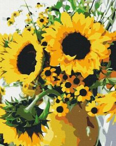 Розпис по номерах 40х50 BS52719 Букет соняшників brushme Брашми