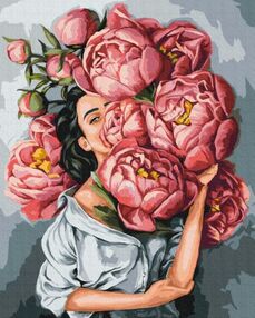 Розпис по номерах 40х50 BS53067 В хмарі піонів brushme Брашми