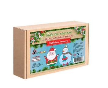 набір для творчості розпис акриловими фарбами новорічні іграшки - дід мороз та сніговик НГ-002/1