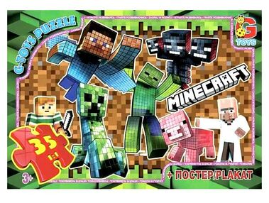 пазли 35 елелементів midi g-toys майнкрафт мс783