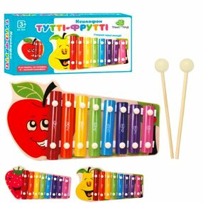 гра деревяна md 1825 ксилофон 8 тонів 2 палички в асортименті