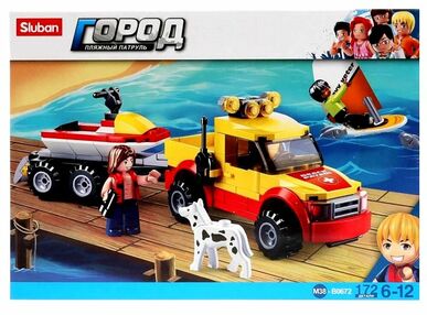 конструктор М38-В0672 Sluban Town джип з причепом 172 деталі
