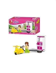 конструктор м38-в0518 sluban рожева мрія заправка фігурка моторолер 37 деталей