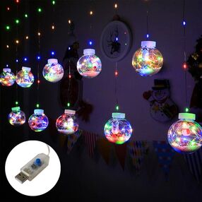 електрогірлянда (ZB-007) M USB штора кулі 10шт з наповненням світлодіодна мульти електрогірлянда (ZB-007) M USB штора кулі 10шт з наповненням світлодіодна мульти