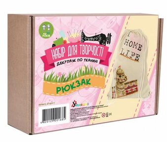 набір для творчості декупаж по тканині (Д-007/1) рюкзак з ламою