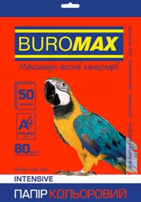 папір офісний кольоровий Buromax а4 80г/м2 Intensiv mix набір 5 кольорів 50 аркушів 2721350-99