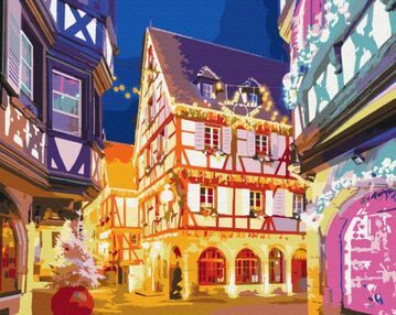 Розпис по номерах 40х50 BS52772 Різдвяні вогники brushme Брашми