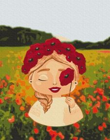 Розпис по номерах 40х50 BS53284 Маковий віночок форбою brushme Брашми