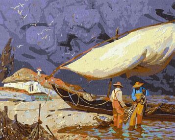 Розпис по номерах Рибалка розмір 40х50 артикул КНО2611