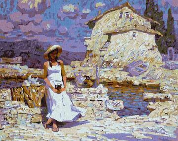 Розпис по номерах 40х50 КНО2612 Продавчиня сувенірів "Ідейка"