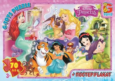 пазли 70 елементів midi g-toys принцеси дісней pd87