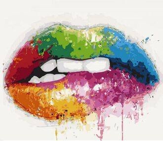 Розпис по номерах 40х50 10222-АС Яскраві вуста "Art Craft" арт крафт