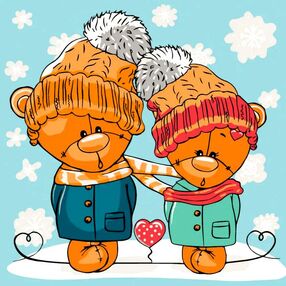 Розпис по номерах 30х30 15547-АС Милі ведмежата "Art Craft" арт крафт