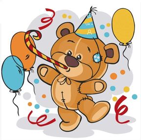 Розпис по номерах 30х30 15569-АС Медведик на вечірці "Art Craft" арт крафт