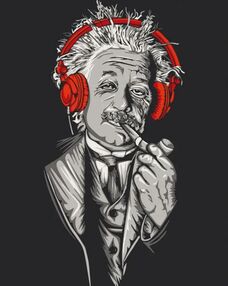 Розпис по номерах 40х50 10314-АС Ейнштейн у навушниках "Art Craft" арт крафт