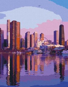 Розпис по номерах 40х50 BS52521 Мегаполіс на світанку brushme Брашми