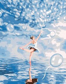 Розпис по номерах 40х50 BS52714 Блакитна балерина brushme Брашми