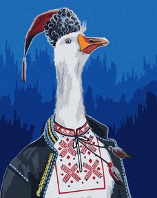 Розпис по номерах 40х50 КНО4355 Гусак у вишиванці "Ідейка"