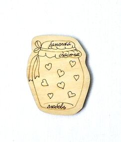 Виріб художній з деревини 2-118 Баночка щастя любов "Ідейка"