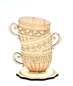 Виріб художній з деревини 3-077 Tea Time Чашки грецькі "Ідейка"