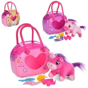 конячка плюшева сумочка гребінець 2 кольори dr5056