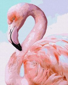 Розпис по номерах 40х50 КНО4397 Рожевий фламінго "Ідейка"