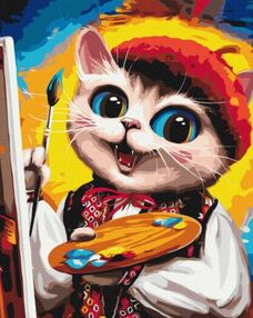 Розпис по номерах 40х50 BS53381 Котик Художник brushme Брашми
