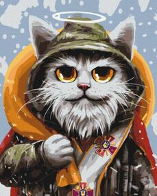 Розпис по номерах 40х50 BS53442 Котик святий Миколай brushme Брашми