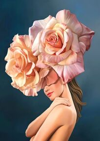 Алмазна мозаїка 30х40 JSDF82174 Світлі троянди на голові "Strateg"