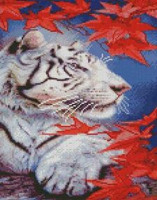 Алмазна мозаїка 30х40 KB053 Білий тигр "Strateg"