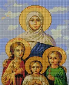 Алмазна мозаїка 30х40 KB084 Ікона Віри, Надії, Любові та їх матері Софії "Strateg"