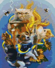 Алмазна мозаїка 30х40 KB112 Українські бойові тварини "Strateg"