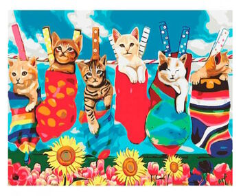 Розпис по номерах 30х40 SS6446 Котики в шкарпетках "Strateg"