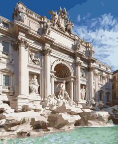 Розпис по номерах 30х40 SS-6605 Фонтан Треві "Strateg"