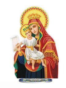 Алмазна мозаїка 30х30 BJP204 Богородиця на підставці "Strateg"