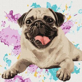 Розпис по номерах 40х40 КНО4316 Улюблений мопс "Ідейка"