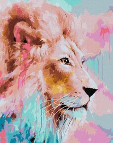 Розпис по номерах 40х50 КНО4399 Рожевий лев "Ідейка"