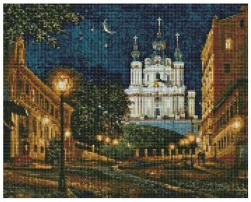 Алмазна мозаїка 40х50 АМО7348 Вечірній Київ "Ідейка"