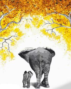 Розпис по номерах 40х50 DY432 Сім'я слонів "Strateg"