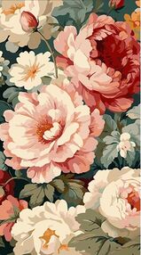 Розпис по номерах 50х25 WW164 Ніжні півонії "Strateg"