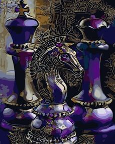 Розпис по номерах 40х50 GS900 Фіолетові шахи "Strateg"