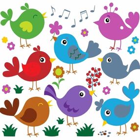 Розпис по номерах 30х30 ES-0834 Співочі пташки "Strateg"