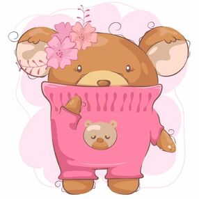 Розпис по номерах 30х30 ES-0843 Ведмежа в светрику "Strateg"