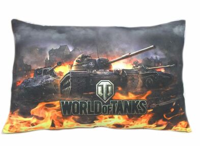 мяка іграшка Подушка з принтом № 1 танк 25 х 37 х 9 см